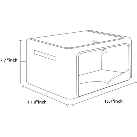 3 Pack Clothes Storage Bins - Foldable Metal Frame Storage Box - Stackable Linen - Picture 2 of 7